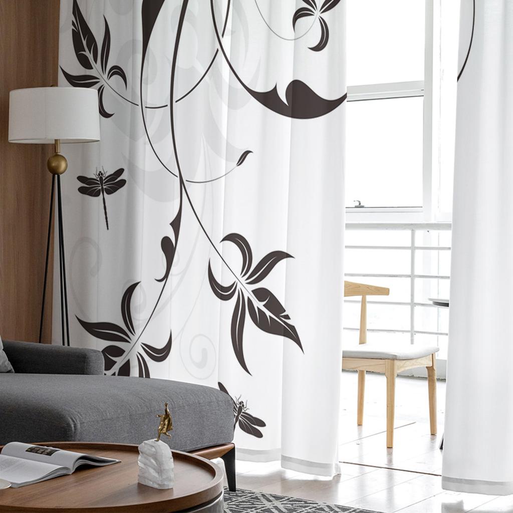 Zasłony tiulowe gałązki ważki wzór chłopcy i dziewczęta sypialnia przezroczysta wisząca zasłona salon kuchnia zasłona z gazy