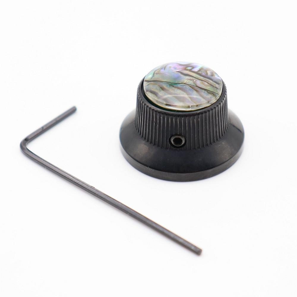1pcs Abalone Top Guitar Bass Knobs Strat Metal Knobs for 6mm Shaft Pots 3 Colors