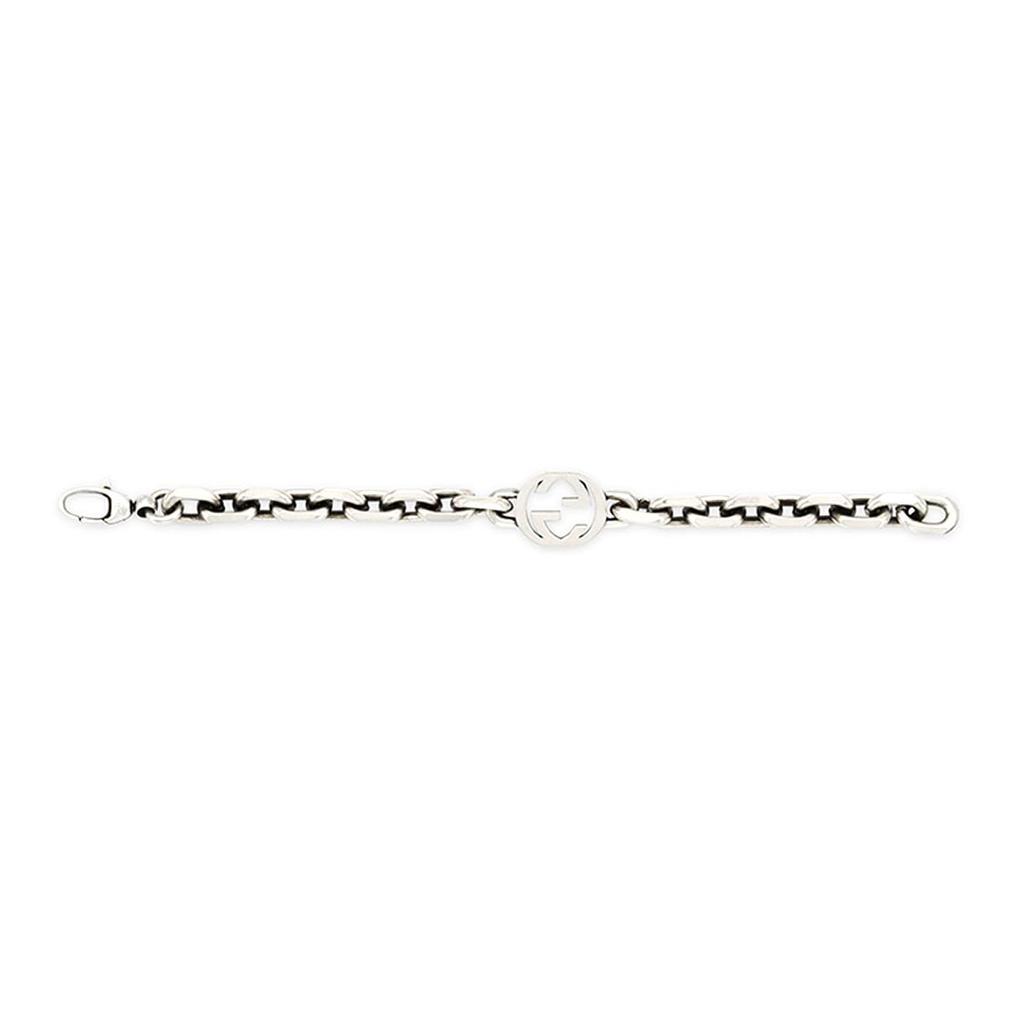 Gucci Verriegelndes doppeltes G mattes 925er Silberarmband Herrenarmband 627068-J8400-0728