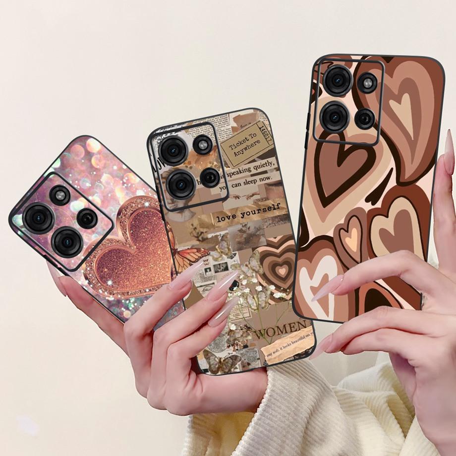 For Motorola G05 G15 Power G35 G55 G75 E15 Phone Case Back Cover Girly Fashion Flower Butterfly Paintong Soft TPU Bumper Fundas