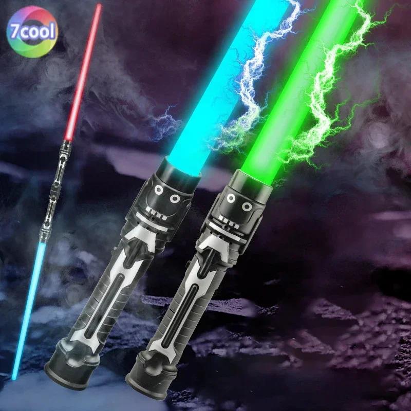 Colorful Extendable Glowing Sword Toy with Flashing Lights, Red Blue Light Up for Children Cosplay Cool Flashing Sword Toys Gift