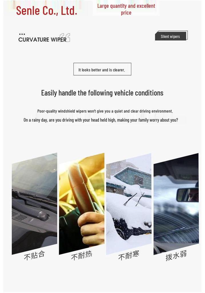 Frameless Multi-functional Wiper Blades for BYD G5 - Double Layer, Universal Fit