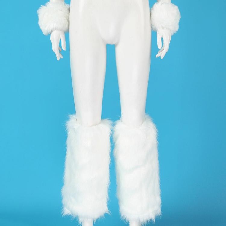 Womens Faux Furs Leg Warmers Wrist Cuffs Boot Covers Furry Boot Cuff Wrist Bands