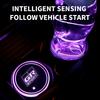 2Pcs Led Luminous Car Coasters with 7 Colors Changing Light for Toyota GR GAZOO RACING Rav4 Yaris Hilux Corolla Prius Auris FP1