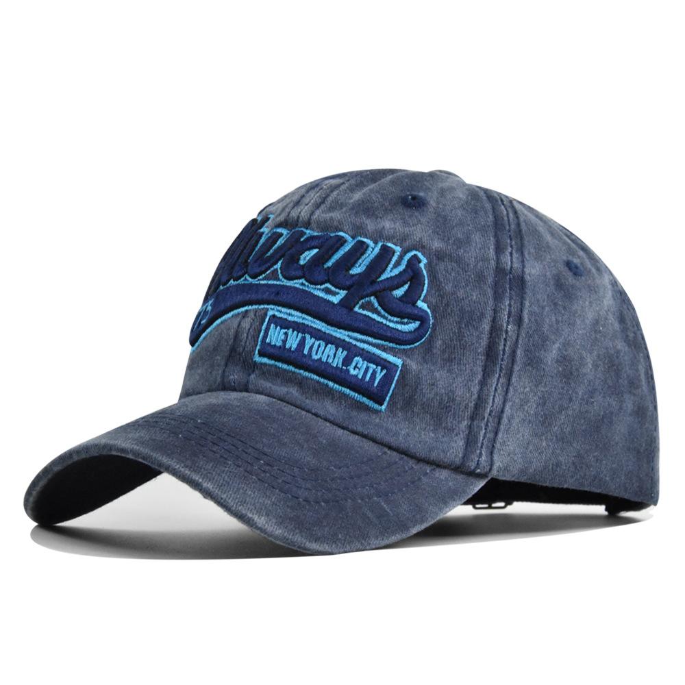 Vintage Washed Cotton Baseball Cap, Always 75 New York City Embroidery Adjustable Distressed Dad Hat for Men Women Outdoor Sun Hat