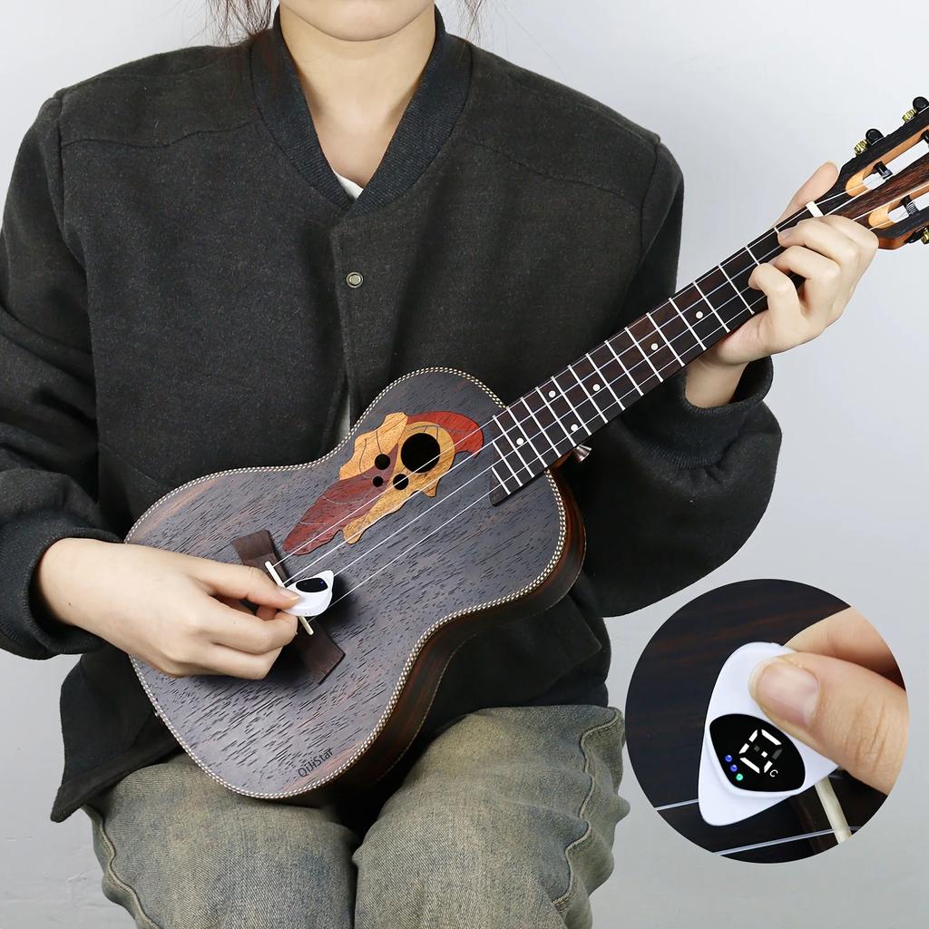 2-in-1 Tuner and Pick for Electric Guitar and Bass - Universal 12-Tone Equal Temperament Tuning Tool for Home Use Easy To Use