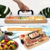 Cheese Tray with Grid Snack Tray Wooden Cheese Board Picnic Box Fruit Bento Box Suitable for Outdoor Travel Camping Vacation