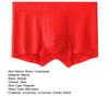 Men Boxer Underwear Mid-rise Elastic Waist Modal Fabric U-Convex Shorts Briefs Solid Color Red Luck Slim Fit Panties