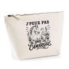 Beige Pouch I Can't I'm Going To the Camargue I Can't Minimalist | Cotton Toiletry Bag 3 L with Metal Zip and Flat Bottom