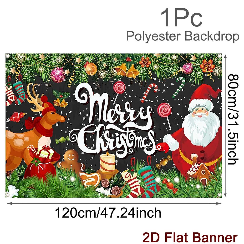 Merry Christmas Banner Backdrops Santa Claus Background Christmas Decorations 2025 for Home Navidad Natal Noel New Year 2026