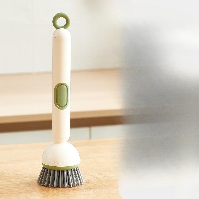 Topfbürste mit langem Griff und Flüssigkeitsfüllung, rotierend, Küchen-Topfwaschbürste, Antihaft-Öltopf, multifunktionale Reinigungsbürste