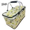 Folding Picnic Basket Insulated Bag, Foldable Thermal Lunch for Outdoor, Heavy Fresh-keeping Duty Aluminum Foil Cooler Food, Camping Accessory Bag