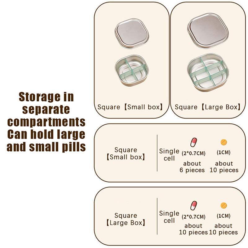 1 Pcs Pill Box 4/6 Grids Medicine Organizer Tablet Sealed Storage Box Travel Pill Case Drug Dispenser Container Health Care