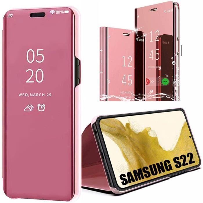 Coque pour Samsung Galaxy S22 - BOOLING - Anti-Choc - Protection intégrale - Rose - Semi-rigide