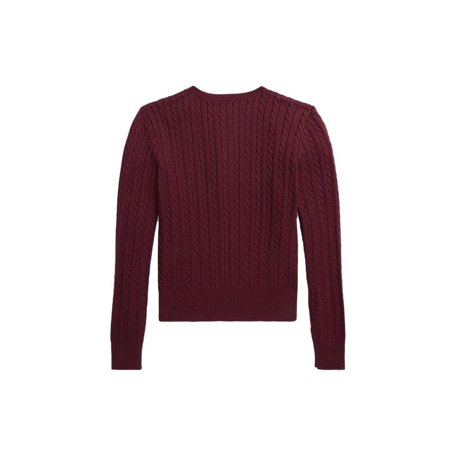 Svetr Polo Ralph Lauren s výšivkou poníka, copánkový úplet, na knoflíky, s dlouhým rukávem, dětský svetr CWPOSWEG6820376-600