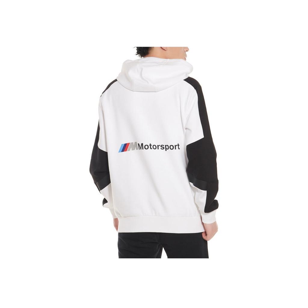 Puma Pánská mikina s kapucí BMW Motorsport Colorblock s dlouhým rukávem Černá Bílá 596097-02