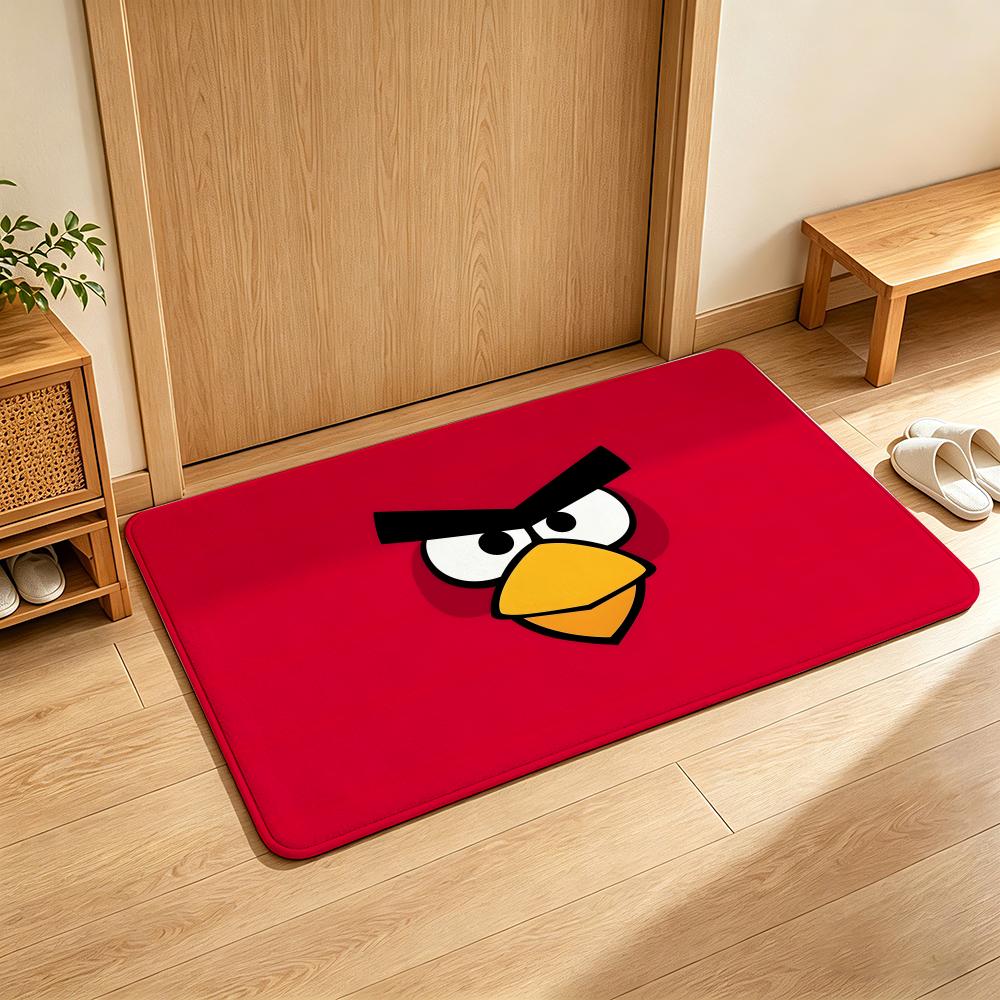 Game A-angry B-Birds Floor Mat Soft Flannel Floor Mat Suitable for Entryways, Living Rooms, Bedrooms, and Bathrooms
