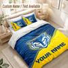 Custom Name Bedding Set 3 PiecesWarrington Wolves Print Duvet Cover + 2 Pillowcases Soft Bed Decor