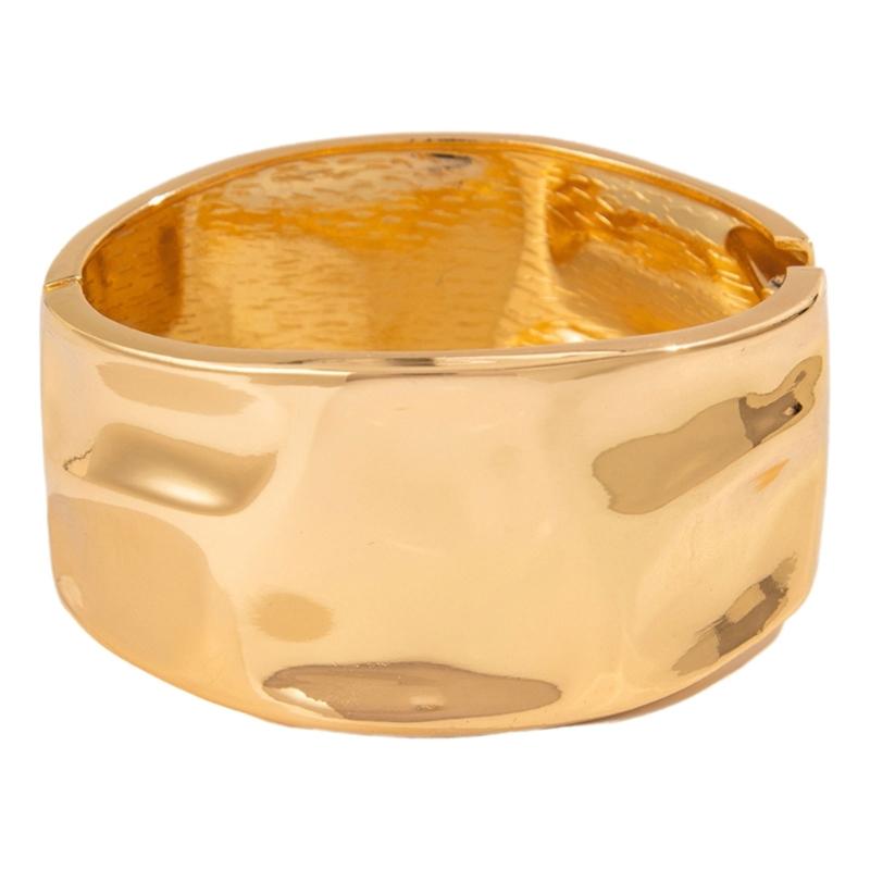 Hip Hop Irregular Spring Bangles Punk Wide Cuff Geometric Bracelets Party Jewelry Alloy Texture for Women and Men