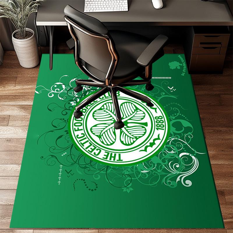 Cel-tic Football Club Crest Printed Office Carpet Chair Cushion  Entryway Rug, Rugs for Living Room, Bedroom Christmas gifts