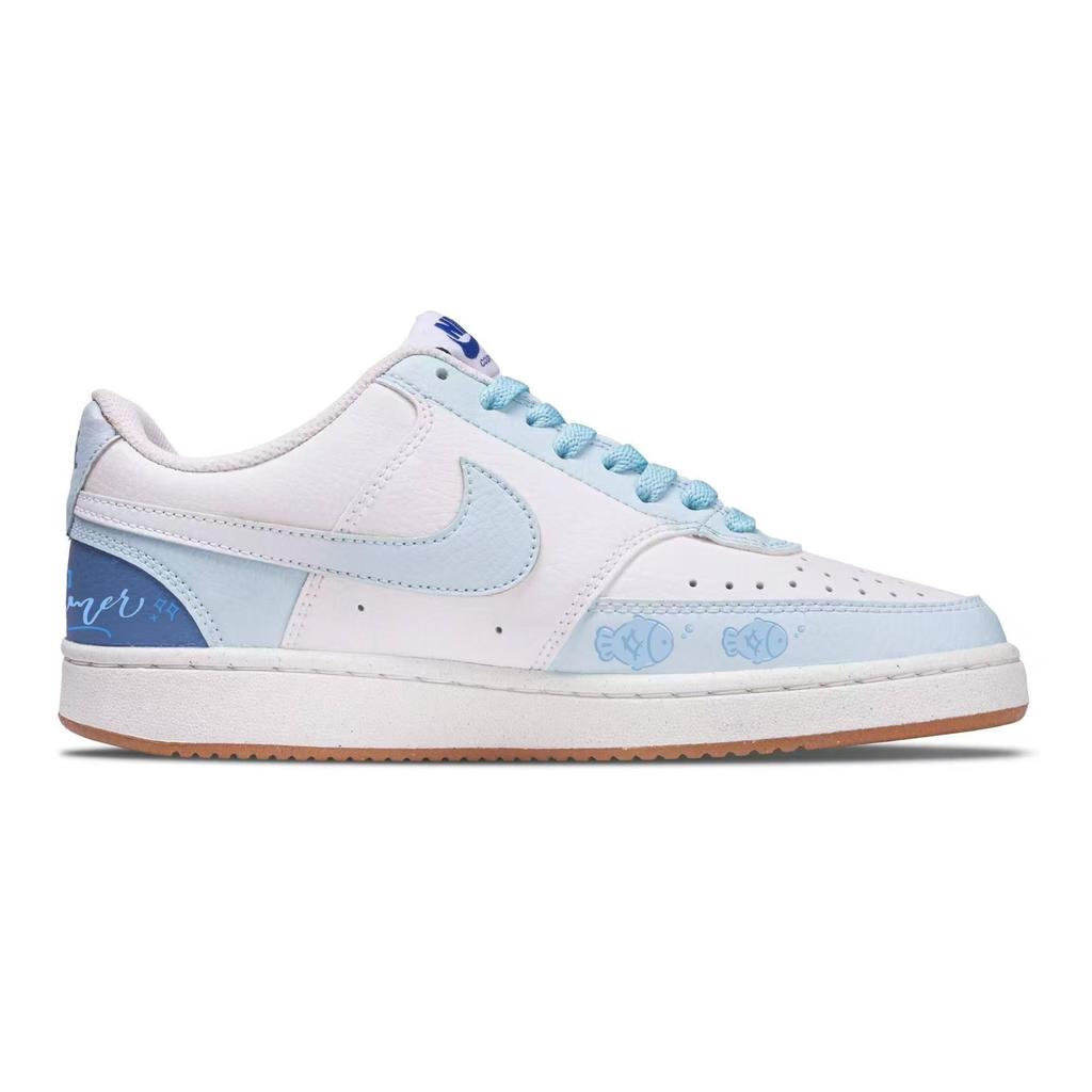 Nike Court Vision Maris Sal Ice Blue Abrasion Resistant Slip Resistant Low top Skateboard Shoes Unisex Blue FV9952-102(Team1885-)