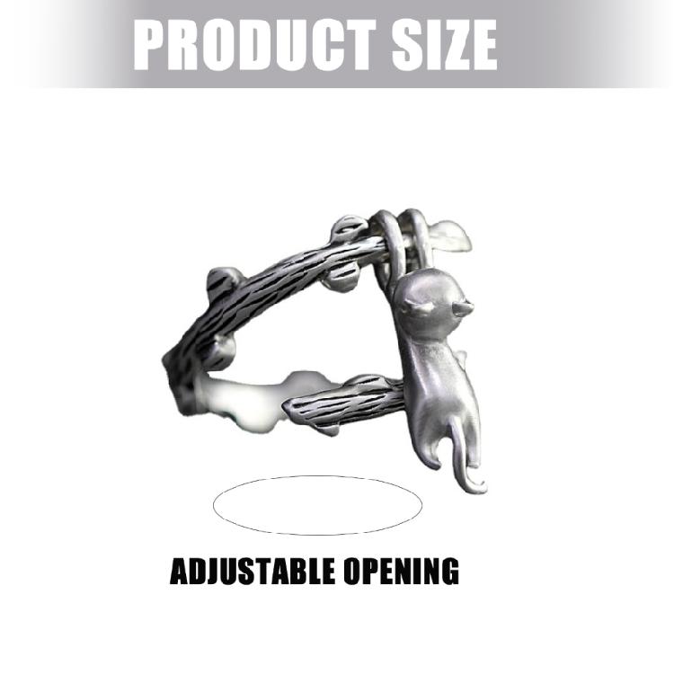 Open Finger Rings Adjustable Rings Cats Climbing Branch Finger Jewelry Alloy Texture Suitable for Fashion Lover Present