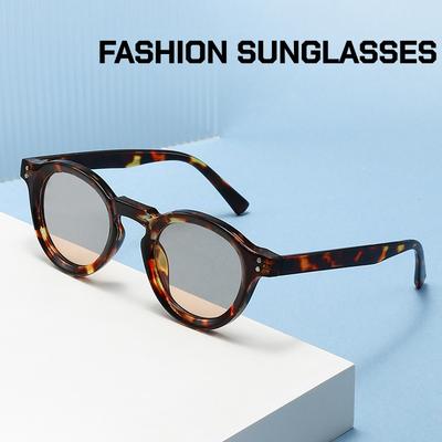New Korean Version Small Round Frame Sunglasses for Men and Women Fashionable Sun Glasses Personalized Travel Vacation Sunshade