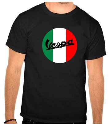Vespa Scooter Eğlenceli Siyah Tişört -558-
