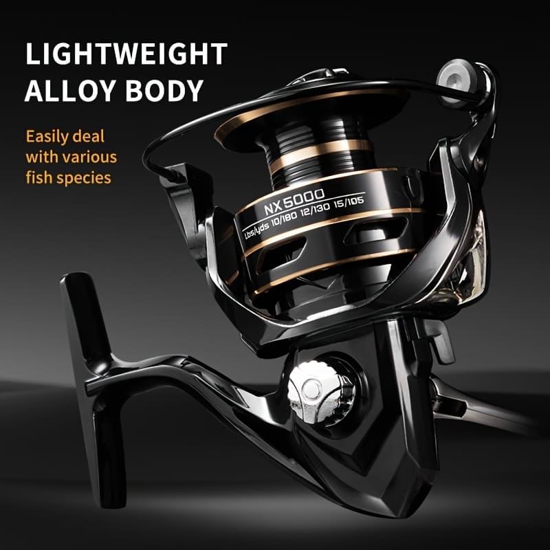 High Performance Spinning Reel  Durable EVA Handle High Gear Ratio and Strong Brake Suitable for Fresh and Saltwater Fishing High Speed Universal Type