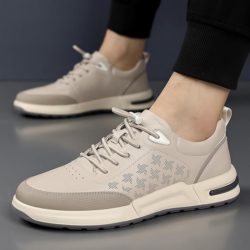 Fashion Men's Leather Casual Shoes Breathable Lightweight Summer Slip Resistant Walking Shoes Men’s Commuting Work Driving Shoes