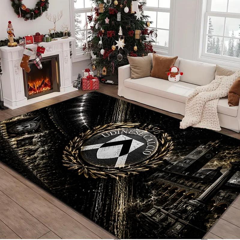 1PC rug Udinese-Calcio Crest Design Carpet, Chair Rug,Area Rug for Office Bedroom living rooms bedroom, Doormat decor Christmas fan gifts