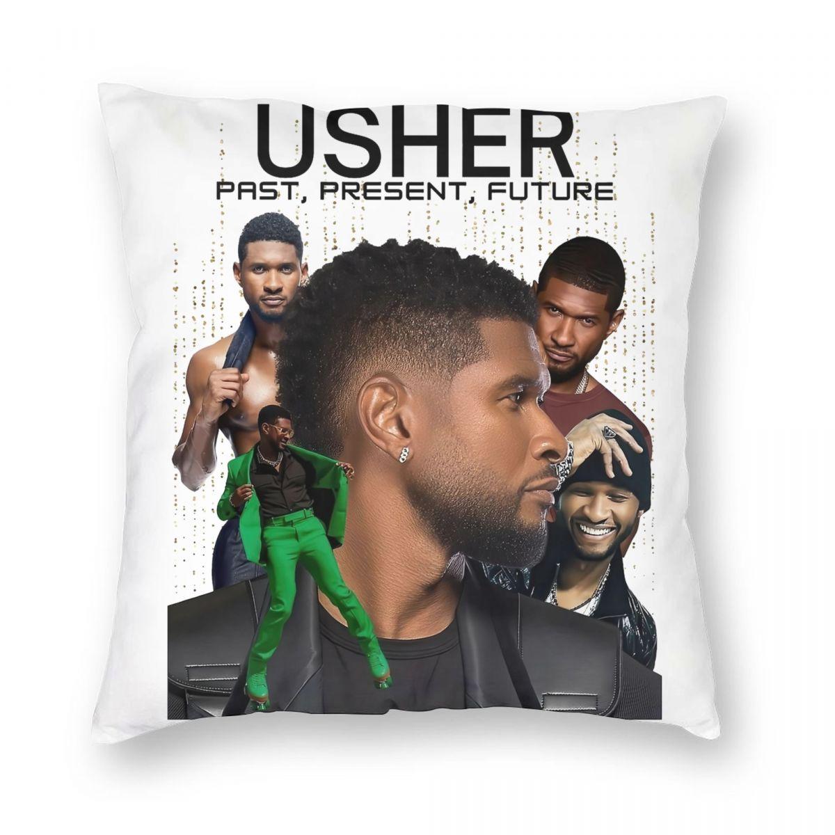 

Rapper Usher Pillowcase Printed Polyester Cushion Cover Decoration Throw Pillow Case Cover Home Square 40X40cm 12x12Inch
