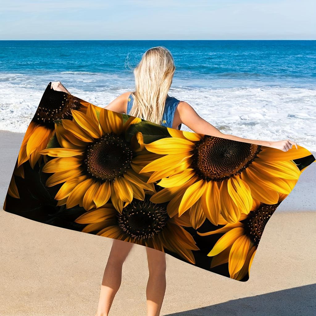 Colorful Mandala Pattern Beach Towel, Exotic Geometric Art Quick-Dry Sand-Free Microfiber Bath Towel for Yoga, Swim and Travel