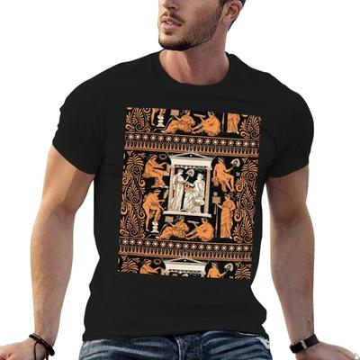 Greek Vase Print Tshirt Cool Feeling Summer Tee Shirt