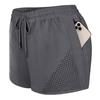 Hidden Zipper Pockets Loose Lounge Shorts with Breathable Holes Women Running Elastic Waist Drawstring Yoga Shorts Female Clothing