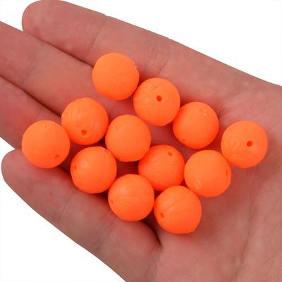30 Stück Weichgummi Angelperlen Stopper Orange/Gelb Runde Rig-Perlen Angelköder Eier für Karpfenangeln Zubehör Tackle
