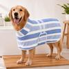 Striped Bathrobe For Cats And Dogs Bath Towel Soft All-wrapped Quick-drying Absorbent Bath Towel Pet Comfort Coat Wholesales