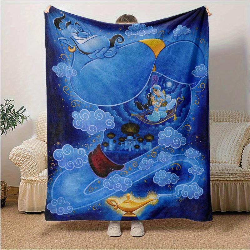 1pc, Magical Genie Home Decor Blanket: A Perfect Gift for Your Bedroom, Living Room, or Travel, Flannel Throw Blanket, Ideal for Couches