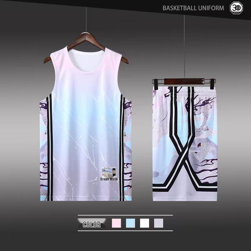 Ultra-Fast Customizable Basketball Uniform Set for Children & Adults - Includes Team Competition & Training Suit for Men, Plus Sizes Available