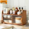 67cm Adjustable Bamboo Kitchen Countertop Storage Rack