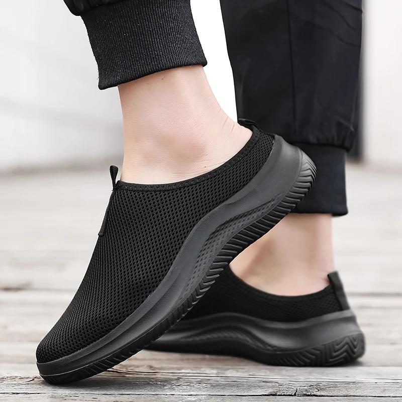 Slip-On Half Slippers Running Shoes Men Plus Size Sport Shoes Lightweight Comforty Breathable Walking Sneakers Men Casual Shoes