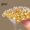 Women Brooch High-Gloss Rhinestone Inlay Faux Pearl Decor Ginkgo Leaf