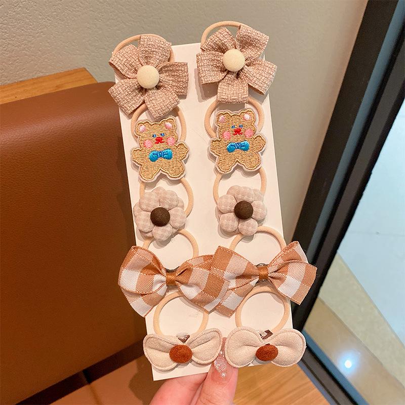 High Elasticity Milk Coffee Hair Ties for Girls - No Damage, Autumn/Winter Hair Accessories