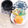 Desktop Geometric Hollow Non-slip Silicone Heat Resistance Trivet Mats Coaster Cup Pad Placemat