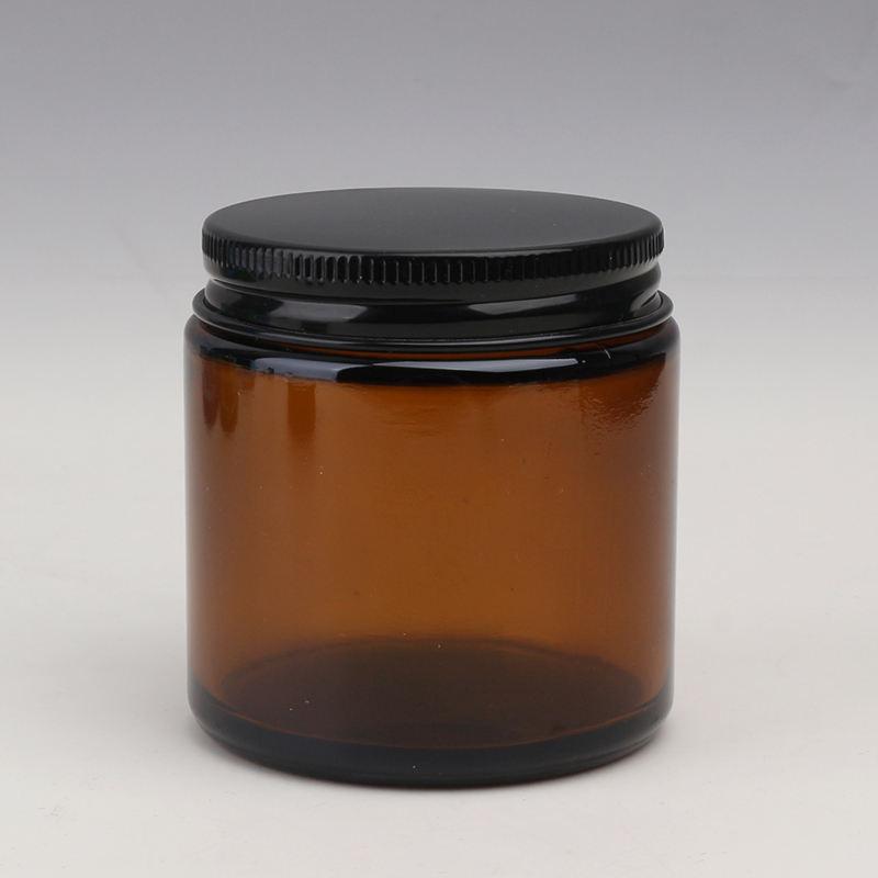 Candle Jar Empty 4oz 120ml Amber Glass Holders Lanterns with Lid Round Airtight Cosmetic Jars for Candle Making Storing Lotions Medium