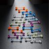 12PCS/24PCS 14G 16mm Glow In Dark Flexible Acrylic Straight Tongue Rings Plastic Nipple Ring Retainer Body Piercing Jewelry