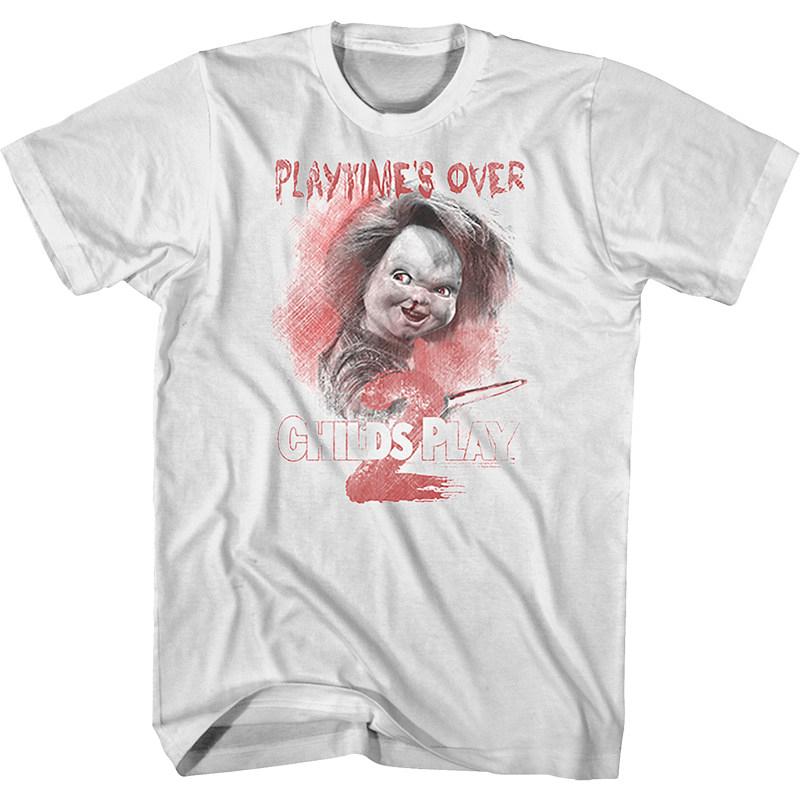Y2k 1988s Childs Play Movie The Haunted Doll A Classic Retro Shortsleeved Tshirt Featuring A Terrifying Man