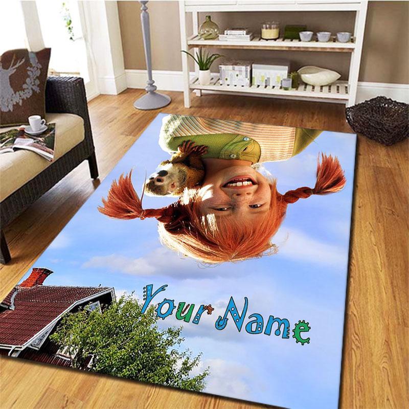 Pippi Longstocking Custom Name Carpet Rug for Living Room Bedroom Home Sofa Decoration,Kids play Non-slip Floor Mat