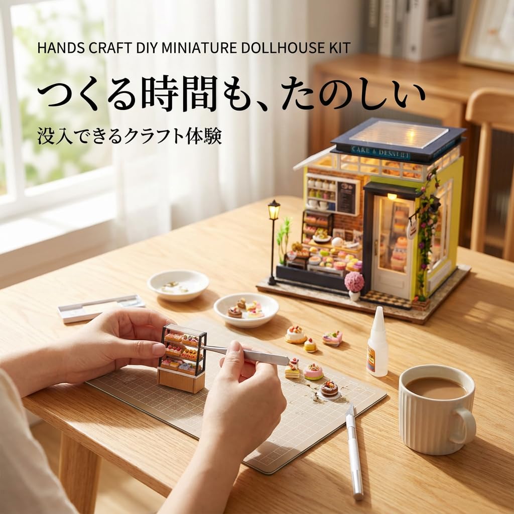 ZakkaTimez Dollhouse Kit Miniature House Wooden Beginner DIY Handmade Kit