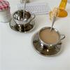 Tazza da Caffè Termica in Acciaio Inossidabile, Tazza da Tè Pomeridiano Britannica, Cucchiaino da Piatto, Tazza d'Acqua per la Casa, Stile Ins, Stile Minimalista, 3